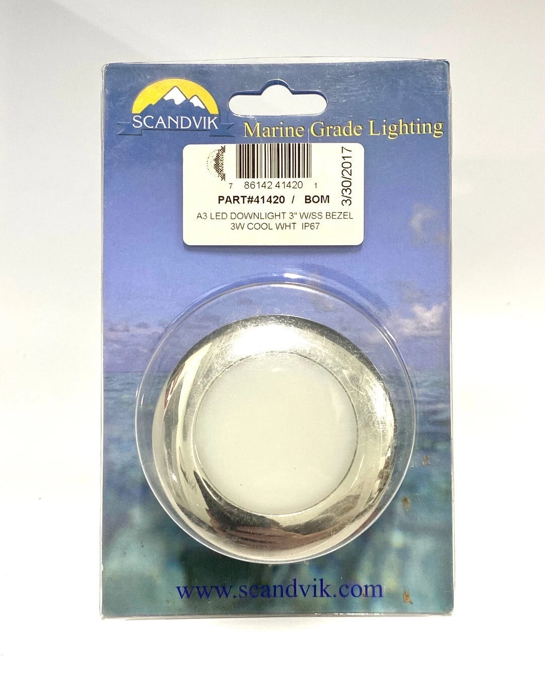 Scandvik 41420 A3 Led Downlight 3'' With Ss Bezel 3W Cool
