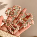 Pink Heart Flower Hairpin Headband