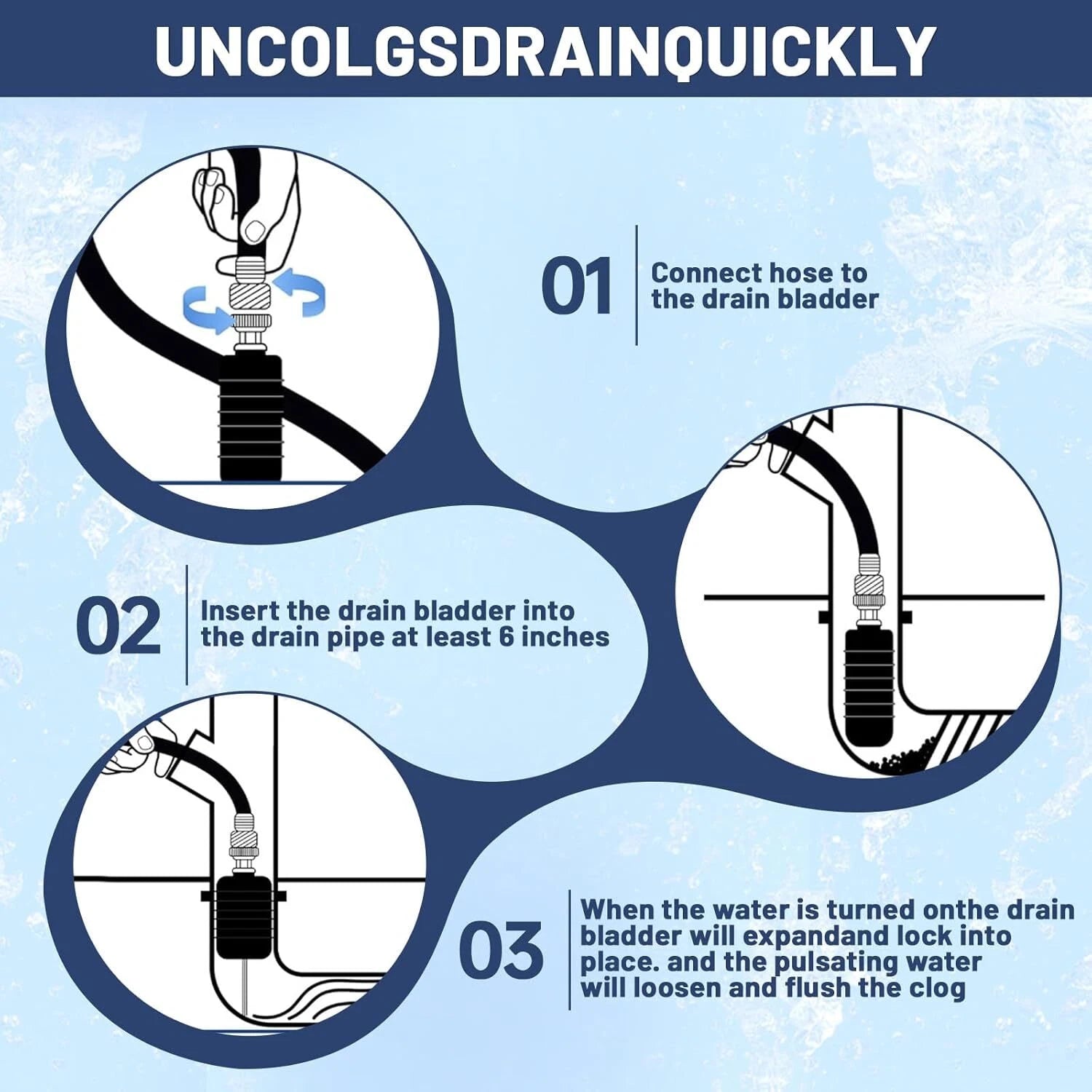 Drain Cleaning Bladder Kit – 1-6 Inch Pipes