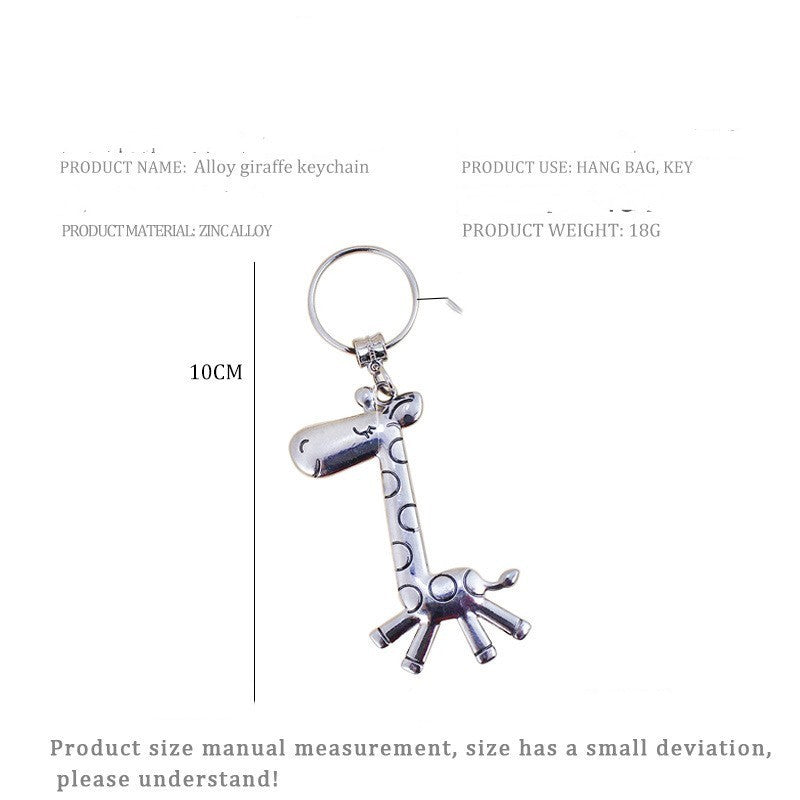 Cute Silver Giraffe Keychain