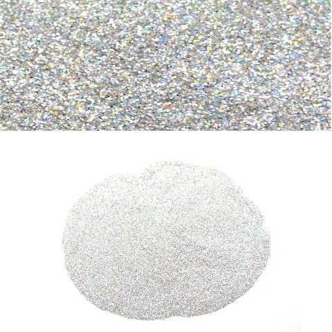 Metal Glitter Flake Boat Silver Hologram