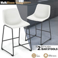 Set of 2 PU Leather Bar Stools - Counter Height