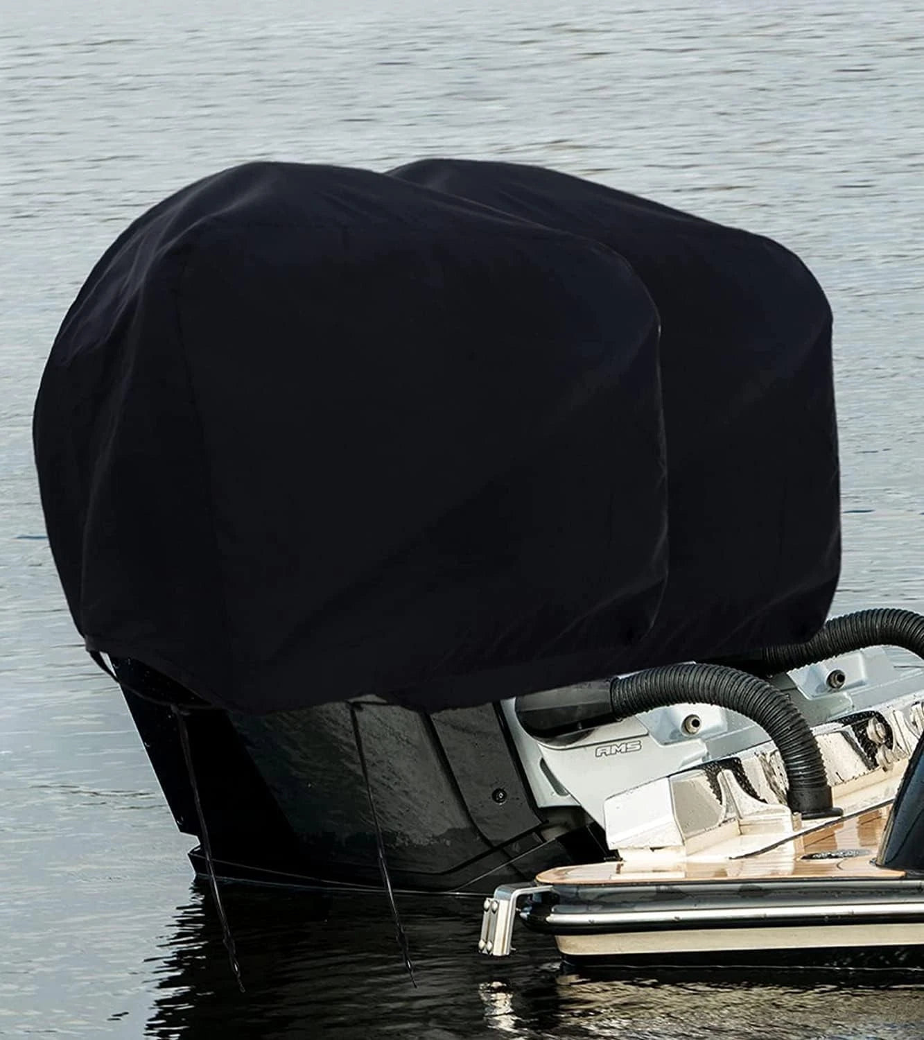 Black Waterproof High Density Outboard Engine Cover for 30-60HP Boat Motor