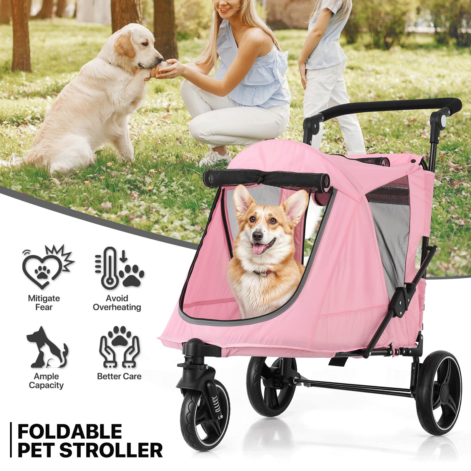Pink 27.5" Foldable Saucer Chair
