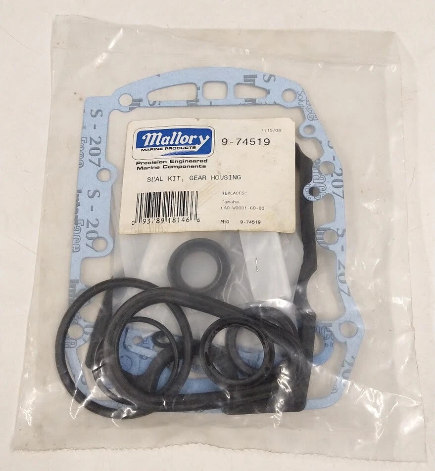 '-New- Mallory Marine 9-74519, Seal Kit Gear Housing, Oem