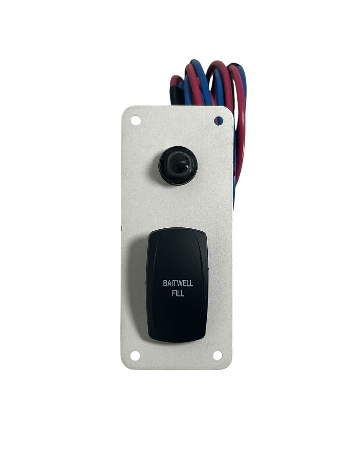 Baitwell Fill Switch Panel, 4 3/8in X 1 7/8in, White, New