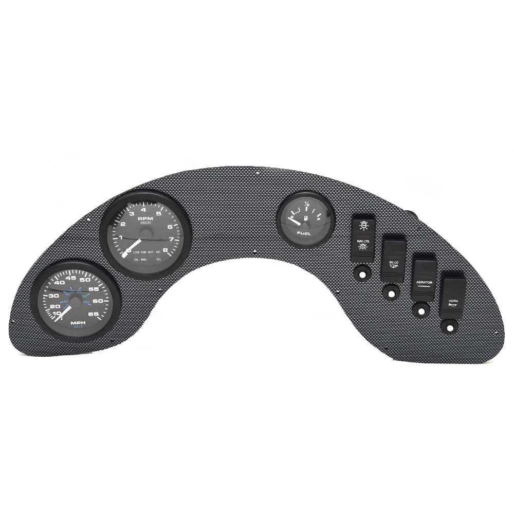 Excel Boat Gauge Panel 20 5/8 Inch Black Silver by Excel