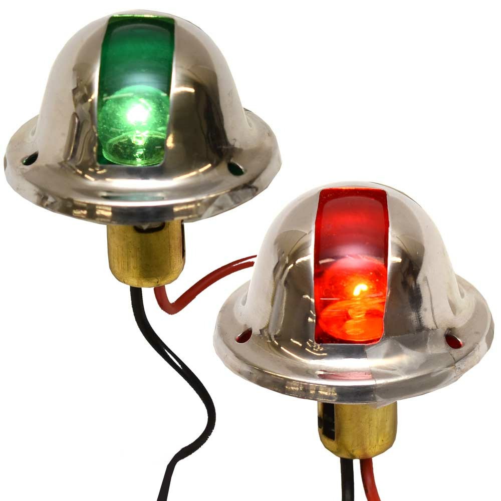Boat Vertical Mount Sidelights 0-0152 | 12 Volt Red Green (Set of 2)Op