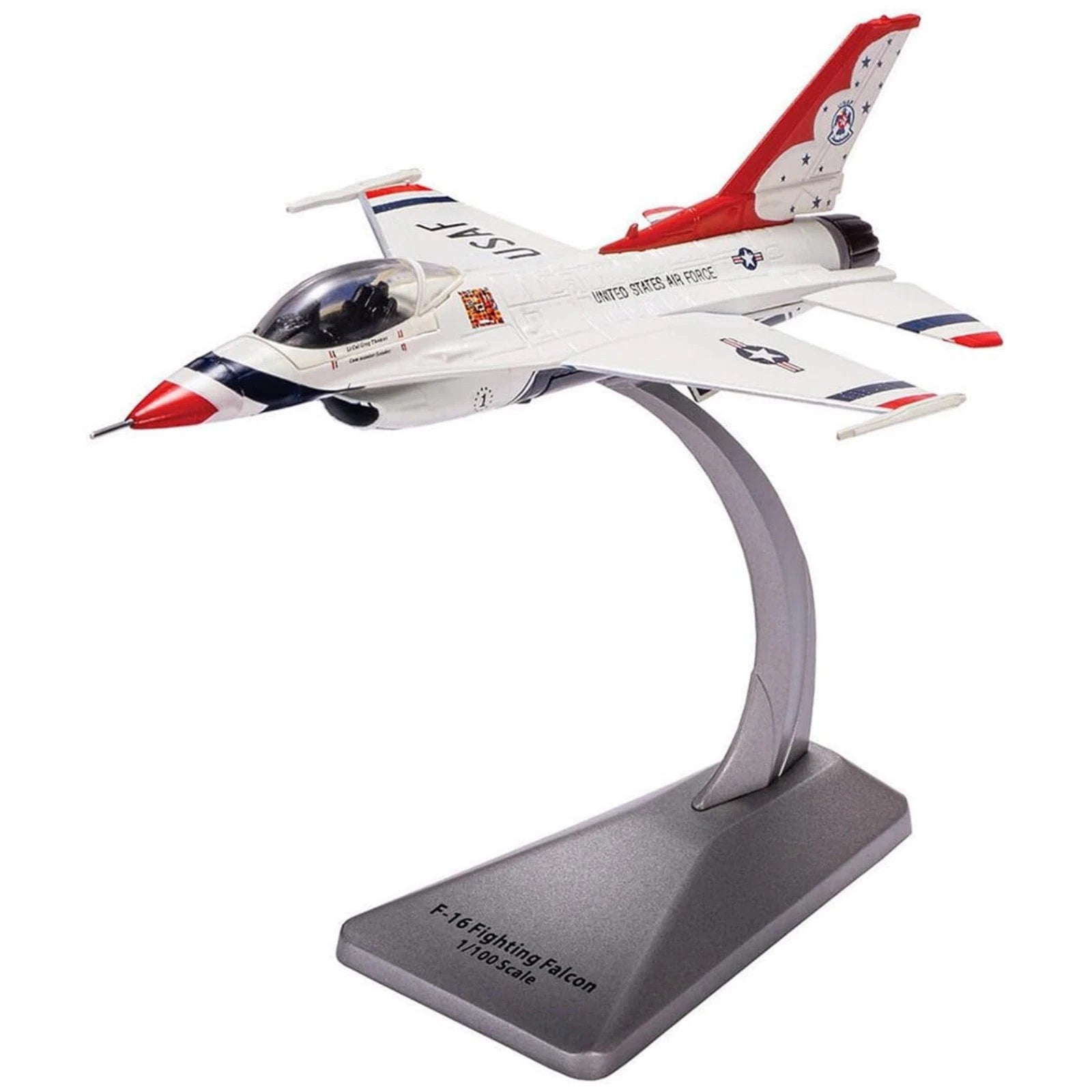 Alloy Usaf F-16 Falcon Thunderbirds 1:100 Model Perfect Gift
