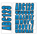 Custom Boat Registration Numbers Blue Decal Sticker Set A-Z & 0-9
