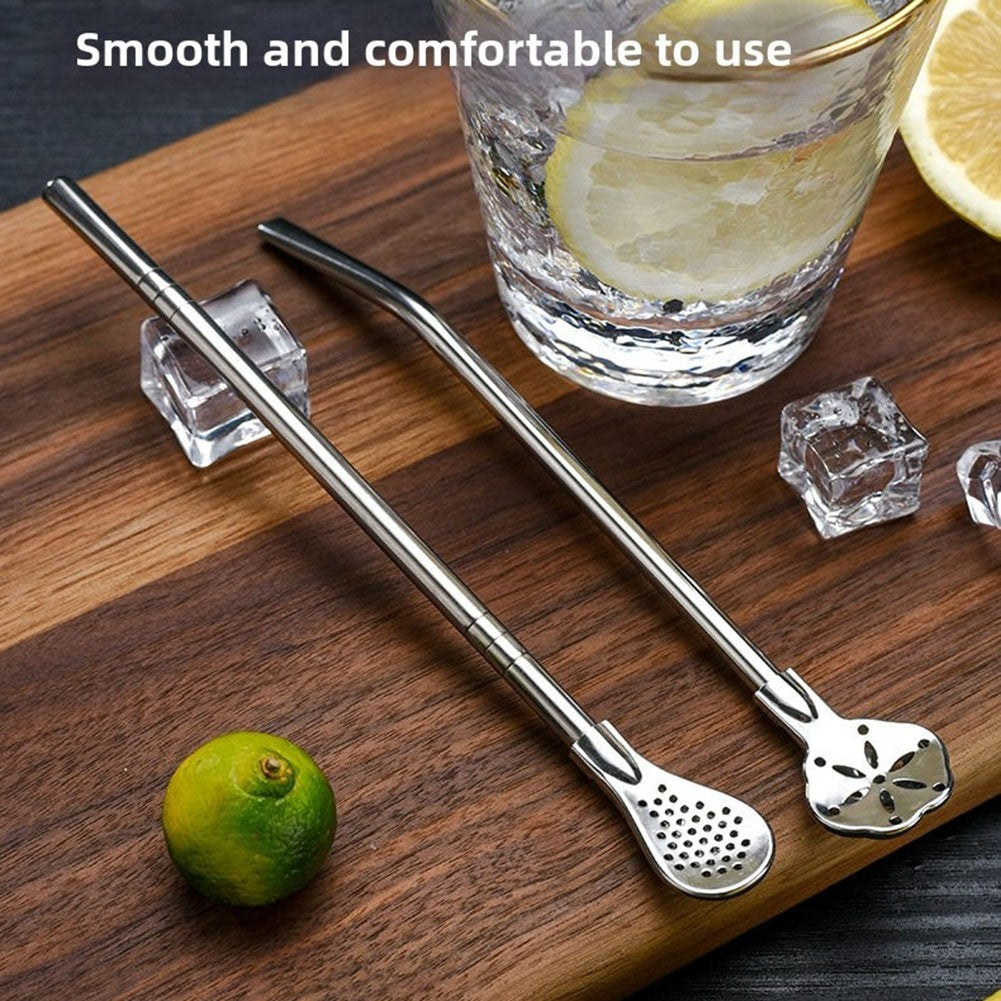 Dual Function Steel Straw Spoon