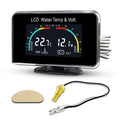 12V 24V Dual Readout Lcd Gauge For Engine Coolant Temp And Battery