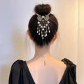 Tassel Pearl Flower Hairpin Metal Clip