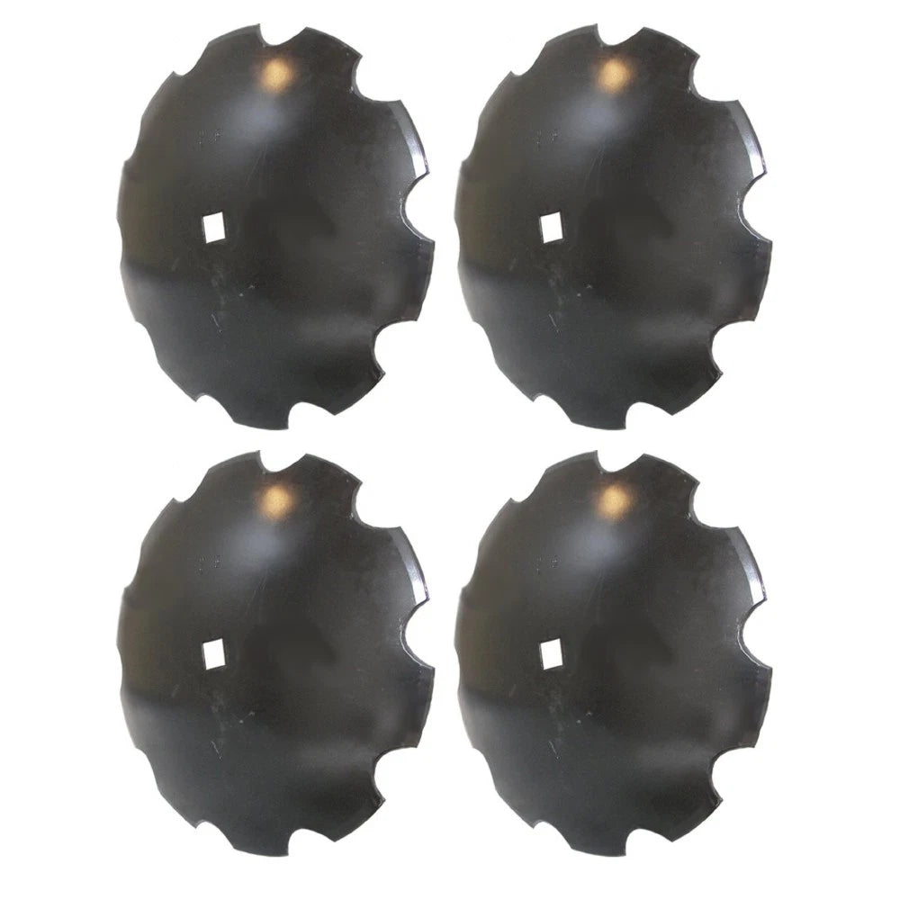 4 Pack Disc Harrow Blade 20" Notched Fits 1 1/8" Square Axle Fits