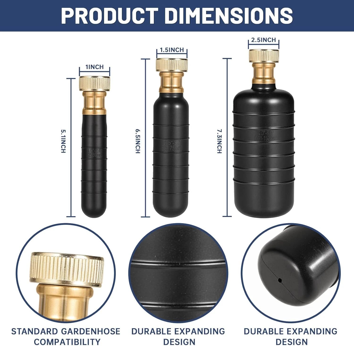 Drain Bladders for 1"-6" Drain Pipes - Rubber Cleaners