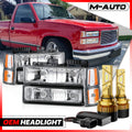 8PCS [HEADLIGHT+BUMPER+6500K LED BULBS w/FAN] for 1994-