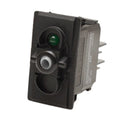 Carling Boat On/Off Rocker Switch 12 Volt 3 Spade Green Illuminated by Carling