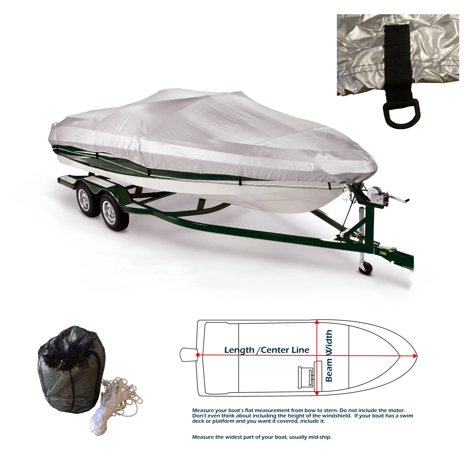 New V-hull Fishing Ski Storage Mooring Boat Cover Fits 22' -24.5'l