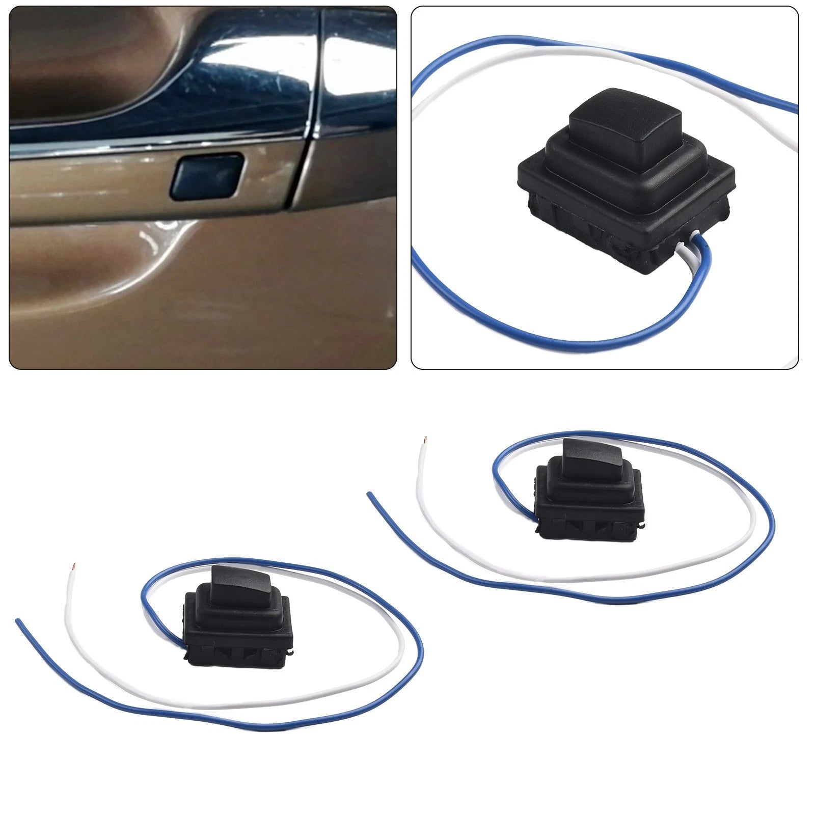 Button Switch Front Door Handle 82651d3710 82661d3710 Black Kit Rubber