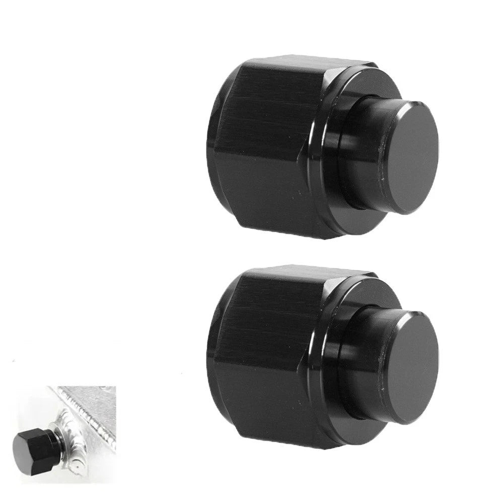 An12 Hose Cap Adapter Black Aluminum For Fuel Oil Coolant System Lines