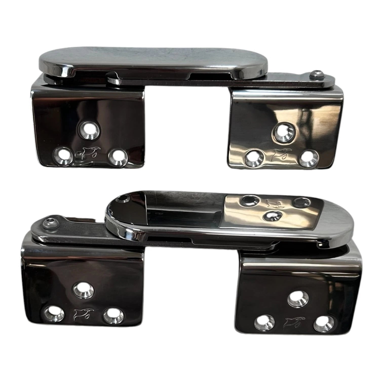 Marine Town Roll Back Bolster Seat Hinge Set W/ Cover, Stainless