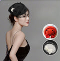 Korean Stewardess Hat Clip with Floral Embroidery