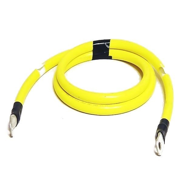 Boat Battery Cable 6Ft 1/0 AWG Marine Wire Yellow w/ Lugs by Boat