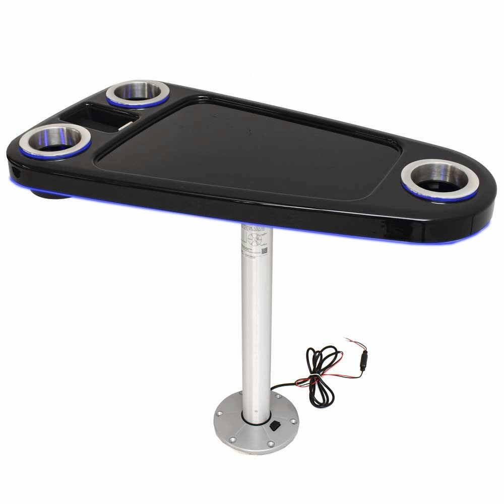 ITC Marine Boat Table System TTT1834-A9C4B5P Blue Illuminated by ITC Marine