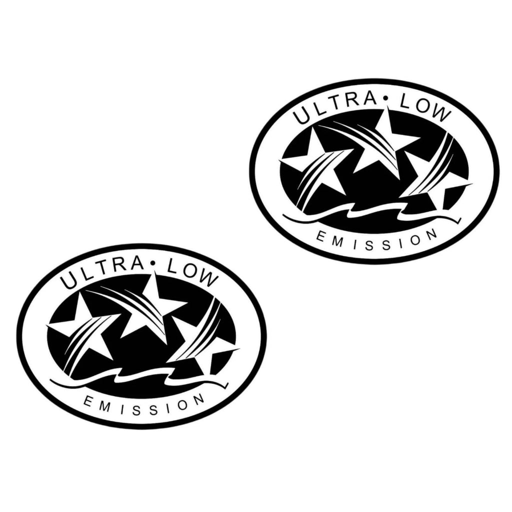 Ultra Low Emission 3 Star California DOT Outboard Graphic Sticker Decal - White