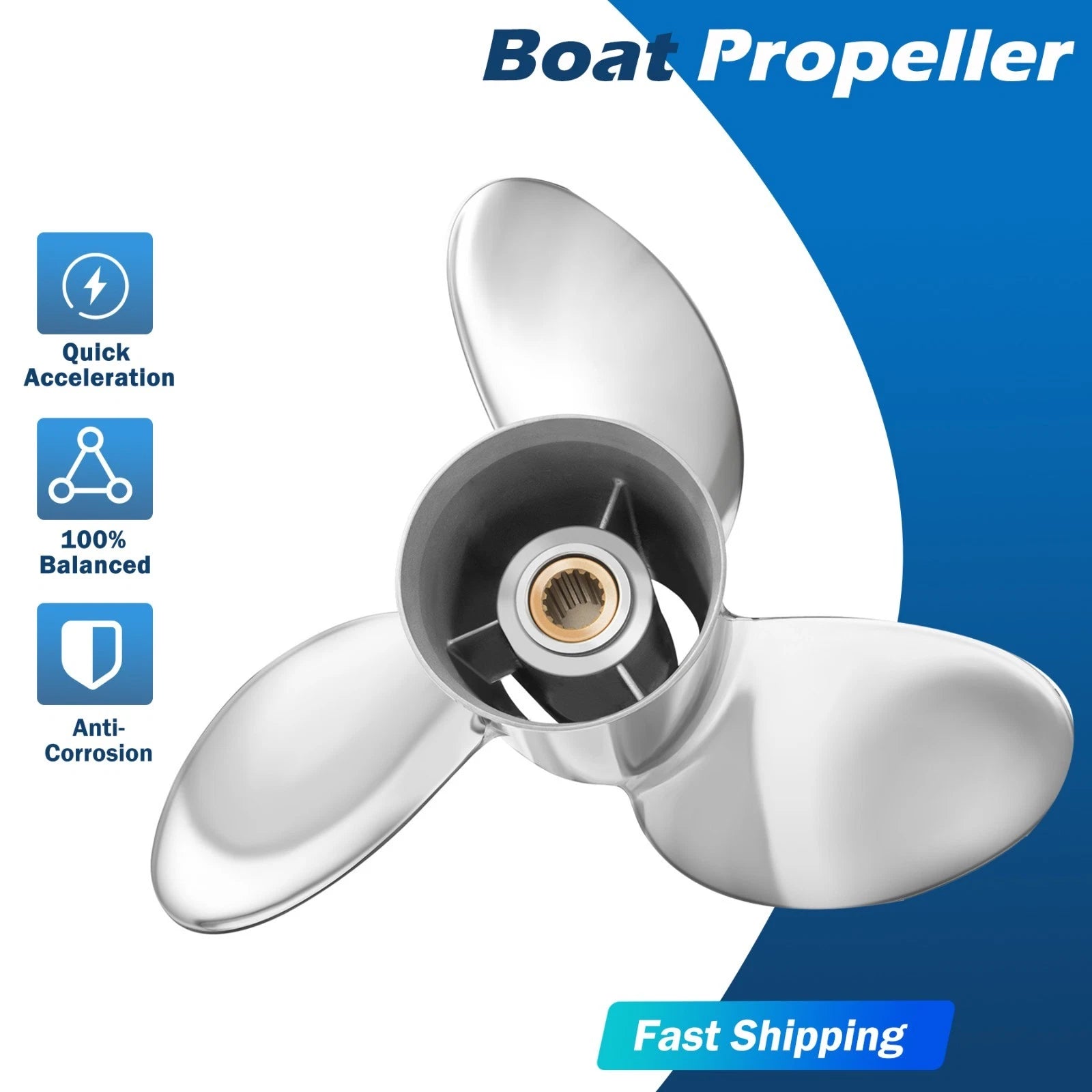 14.25 X 15 Stainless Boat Propeller For Yamaha