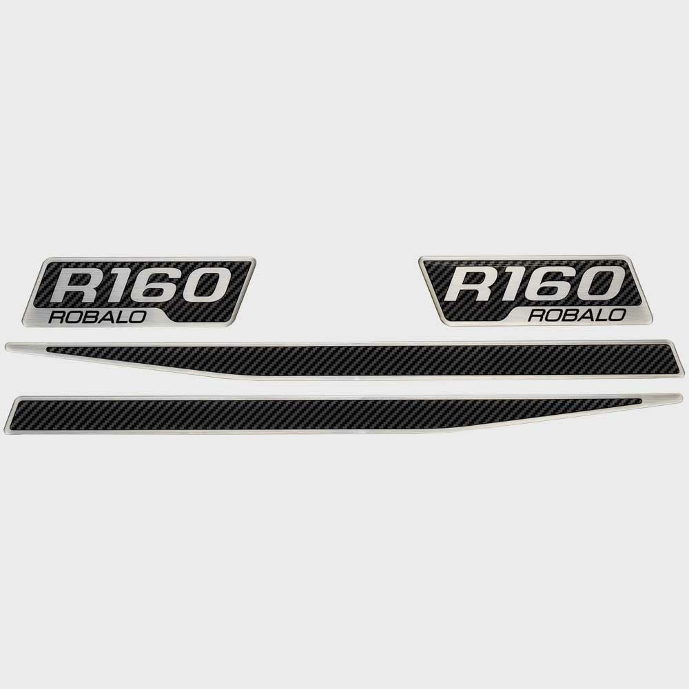 Robalo Boat Raised Emblem Decals Silver Black Gray by Robalo