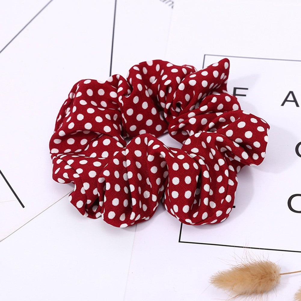 Colorful Striped Dot Fabric Scrunchie
