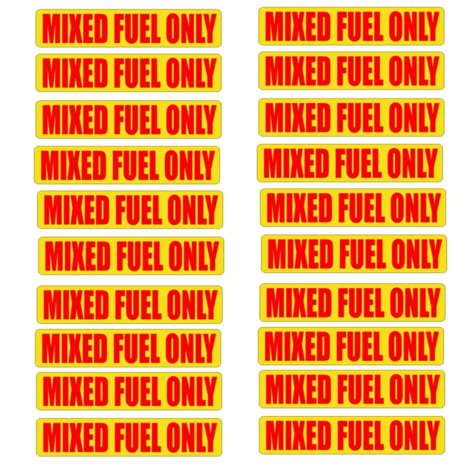 20pack Mixed Fuel Only Vinyl Stickers Decals for Gas Oil 2-Stroke Can Labels