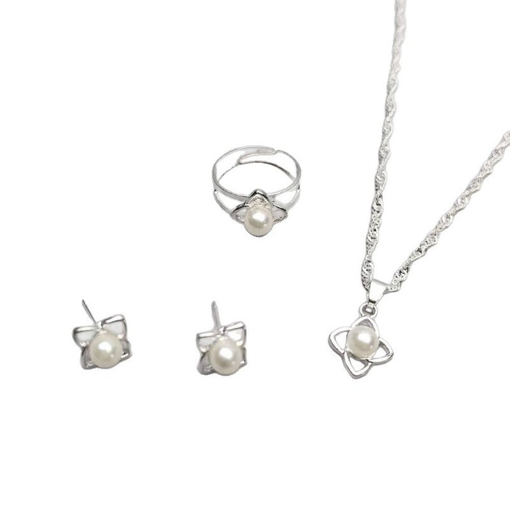 Pearl Jewelry Set Minimalist Necklace