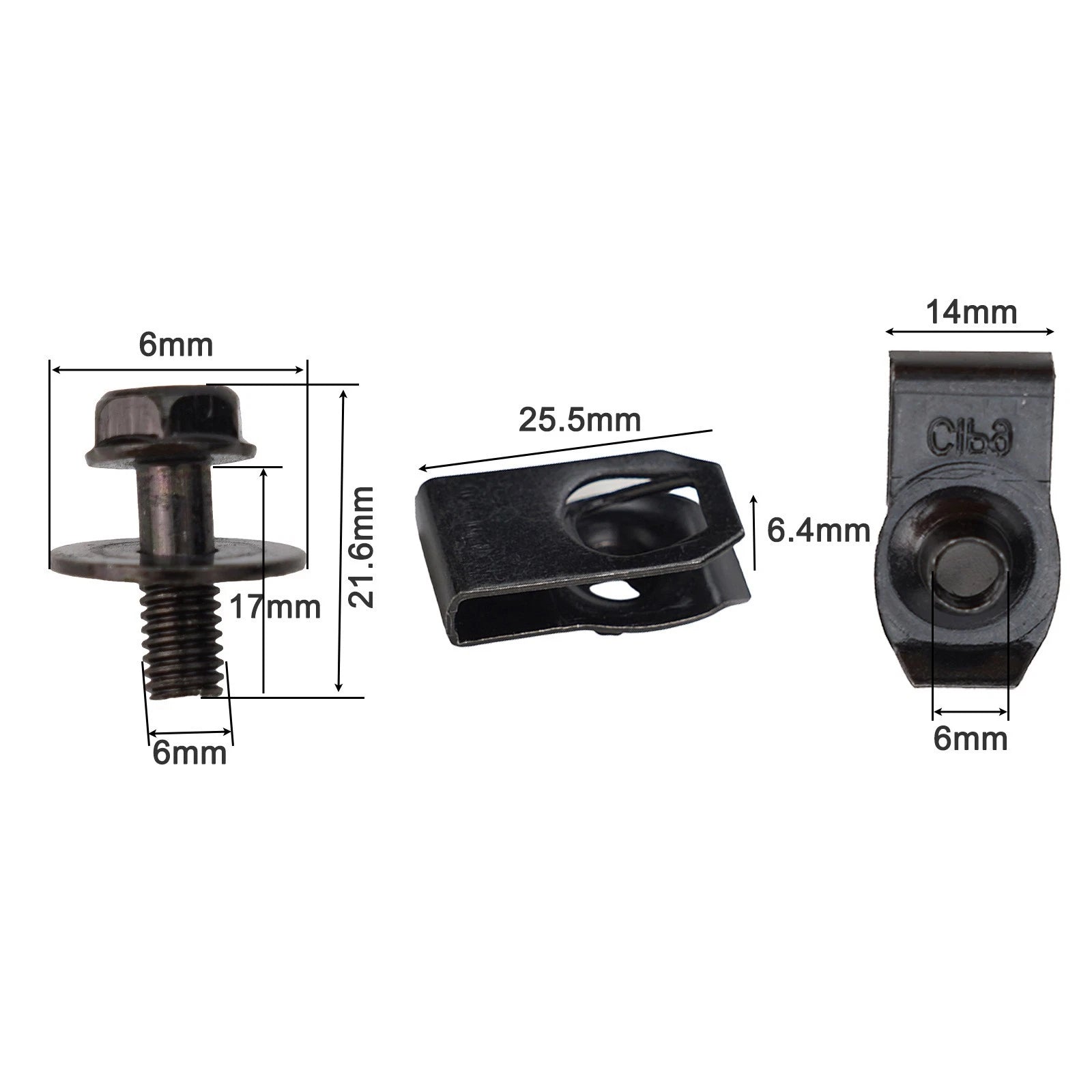 Body Bumper For Fender U-nuts Clip Kit For Splash Shield U-nuts Clip