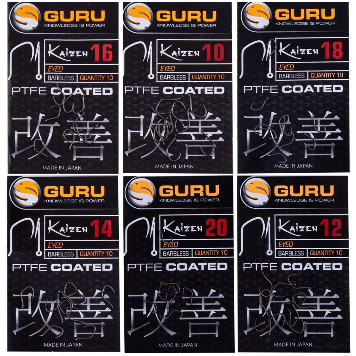 Guru Kaizen Eyed Barbless Fishing Hooks by Guru