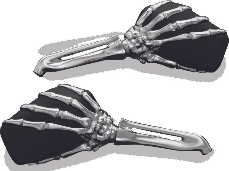 Kuryakyn Skeleton Hand Mirrors Chrome/black For Harley-davidso<wbr/>n
