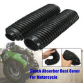 1pair Black Motorcycle Front Fork Rubber Gaiters Boots For Cqr