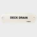 Marquis Boat Label Tag Deck Drain White Plastic by Marquis
