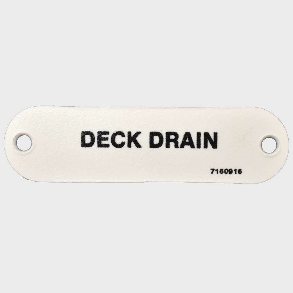 Marquis Boat Label Tag Deck Drain White Plastic by Marquis