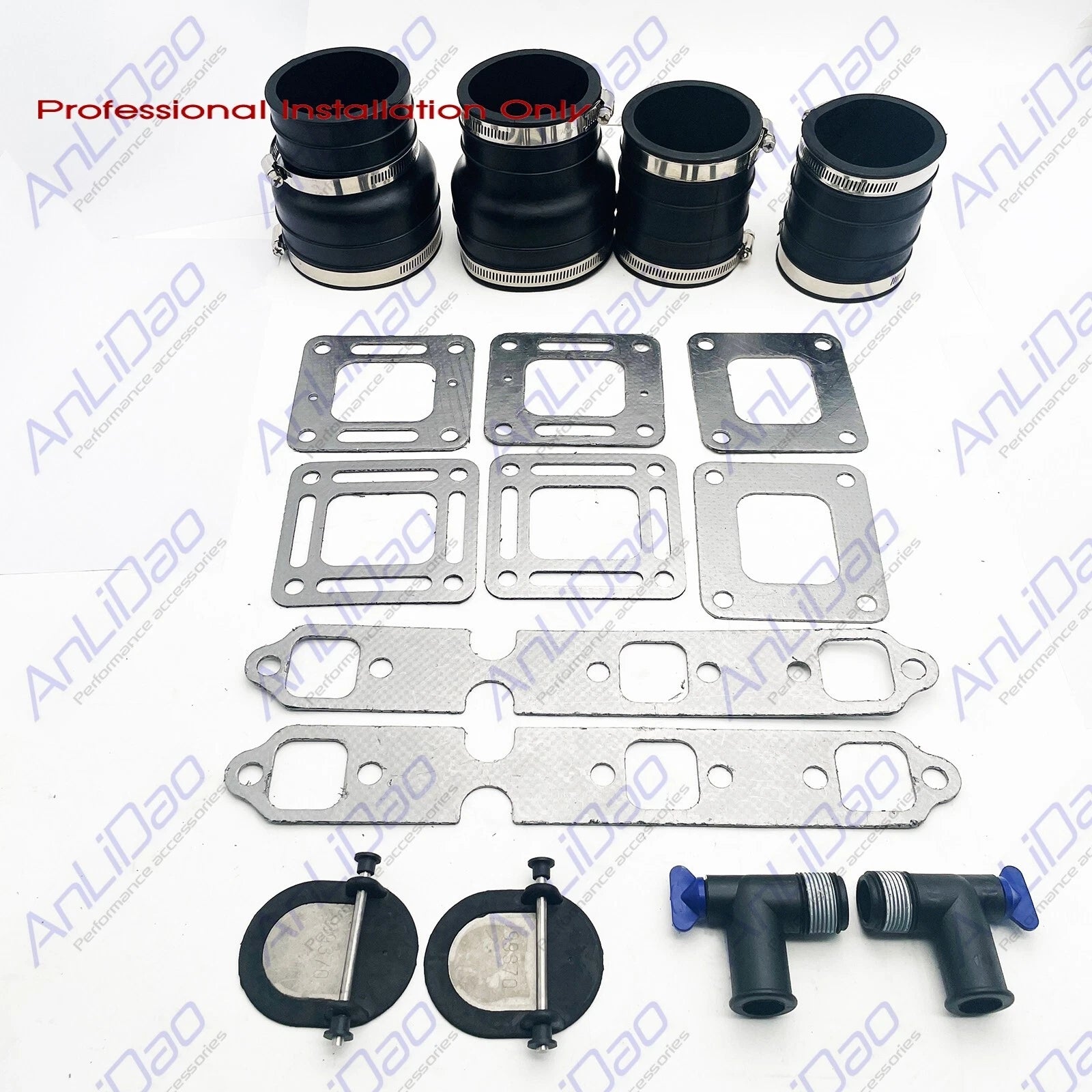 Fit Mercruiser V6 75-205hp 3" Wet Joint Exhaust Bellows Kit