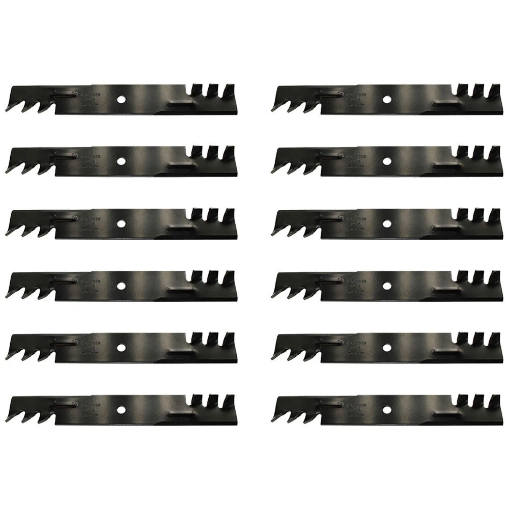 (12) Toothed 18" X 5/8" Mulching Blades For Lawn Mower Decks 36" - 54"
