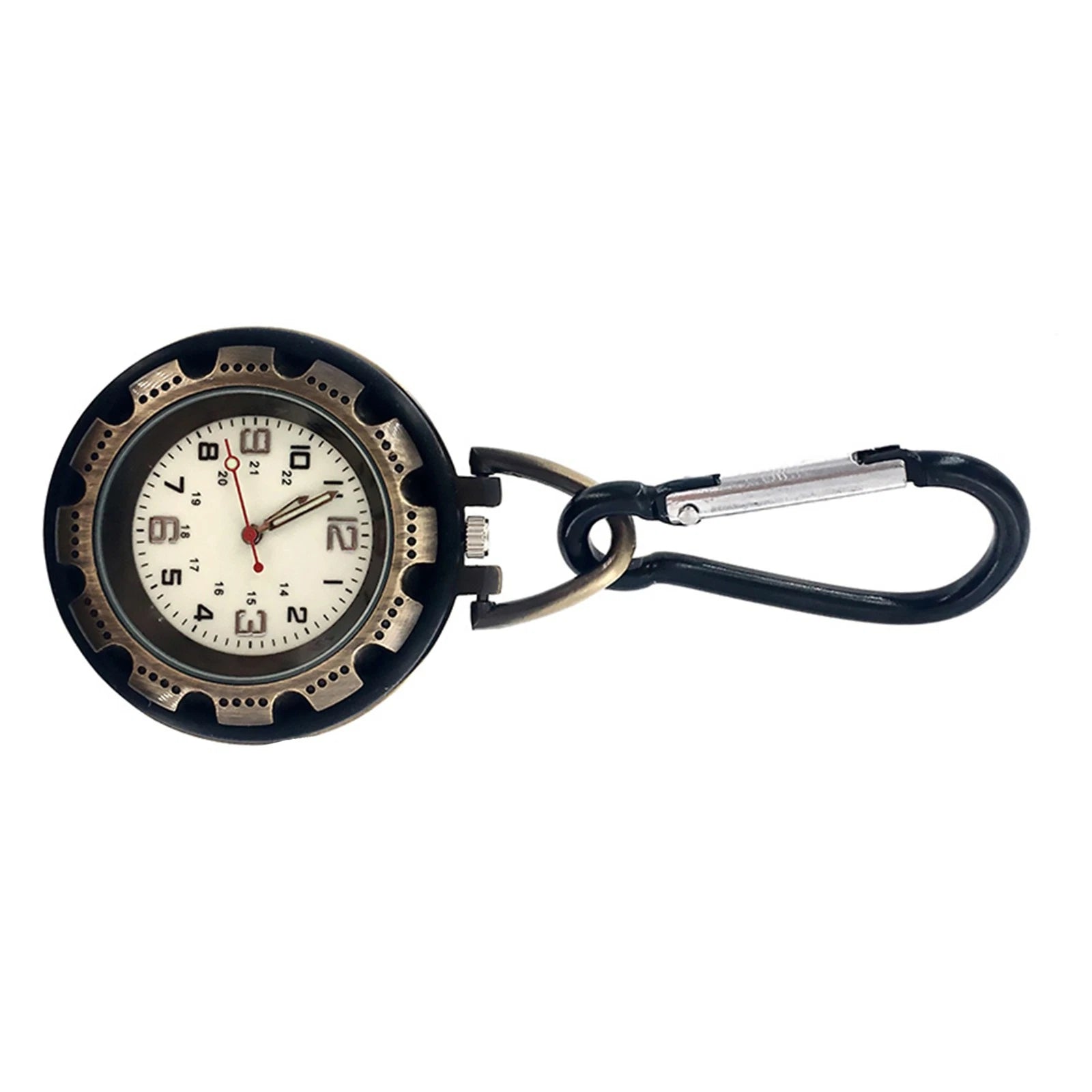 Alloy Backpack Clip-on Carabiner Quartz Pocket Watch Fit For Outdoor