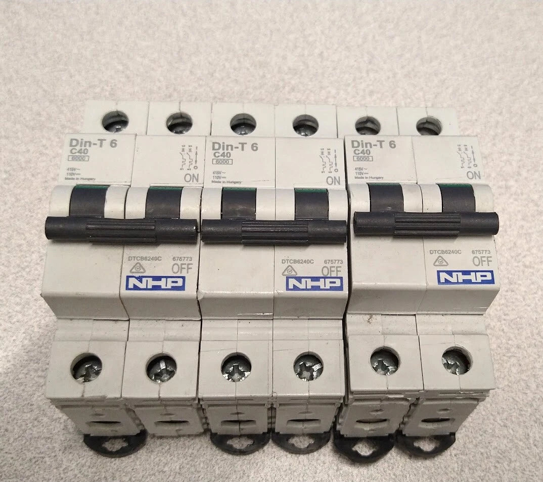 Nhp Din-t 6 C40, 6000 110V Breaker Switch ( 3 Pack )