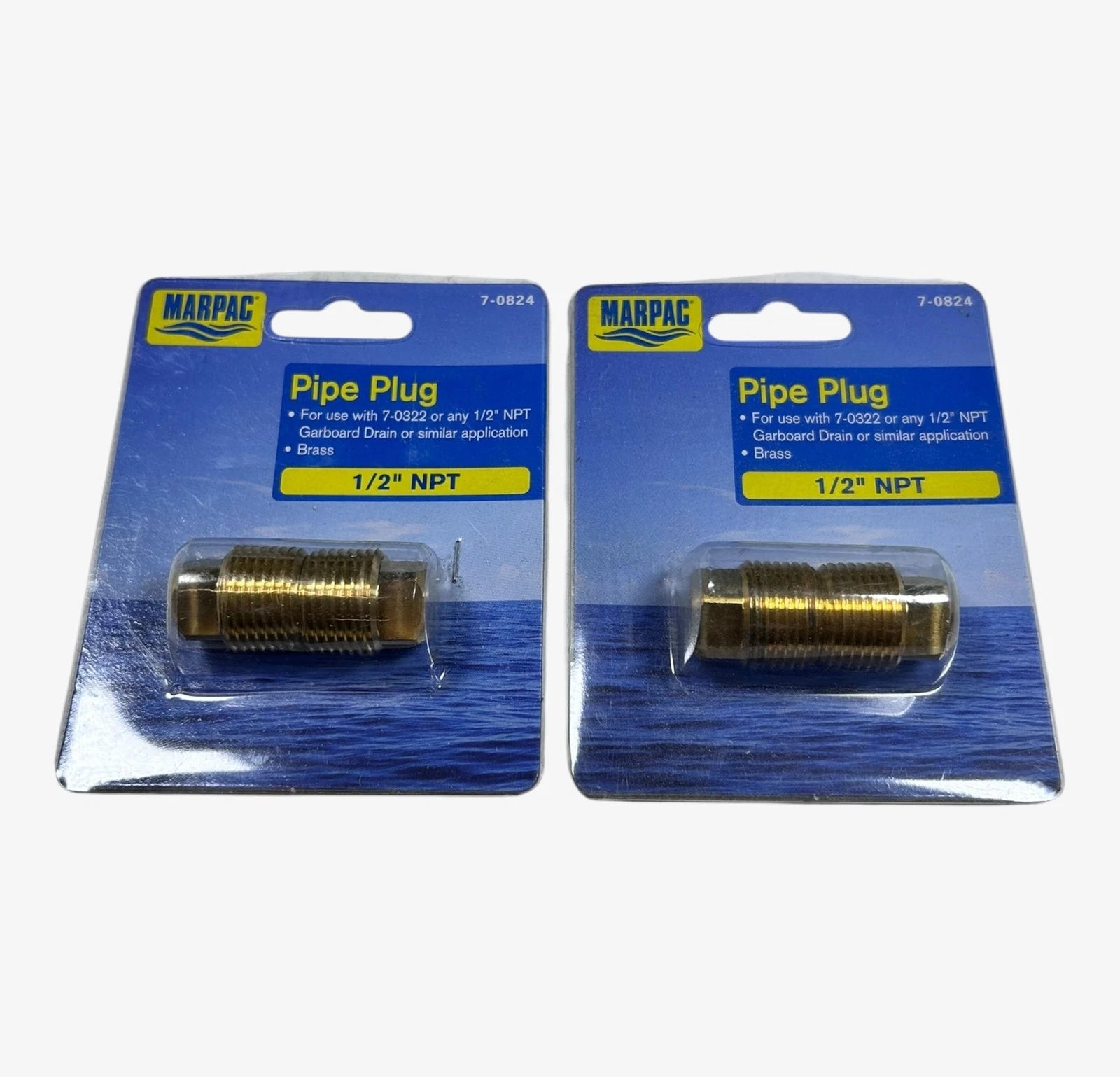 Marpac 7-0824, Brass Pipe Plug 1/2'' Npt - 2 Pack