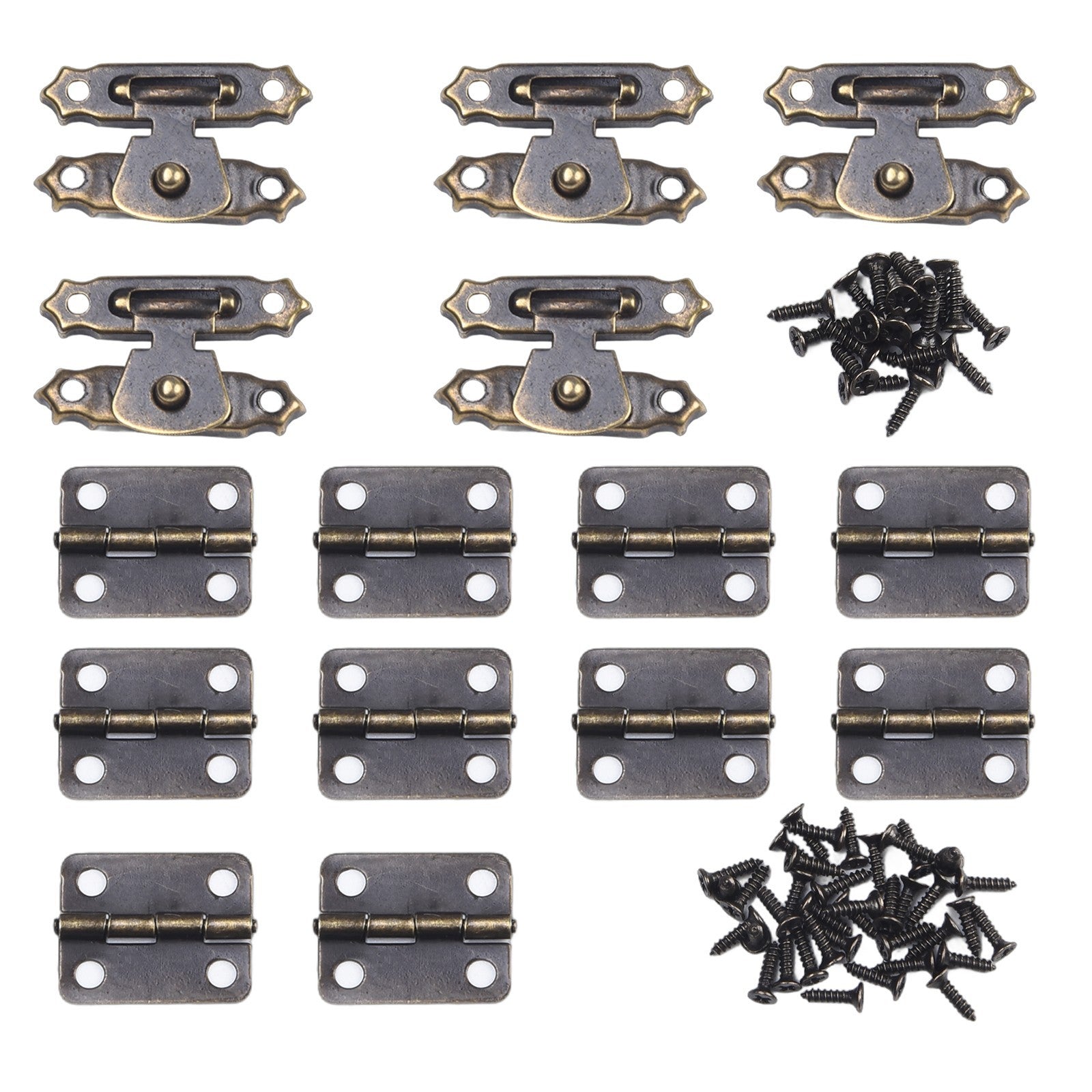 Antique Cabinet Hardware Set 15pcs Hinges Hasps