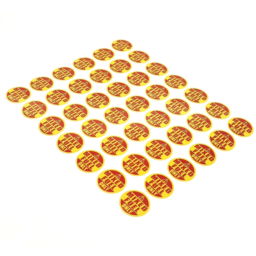 Mixed Fuel Only Round Stickers Decals for Gas Oil Mix 1 inch