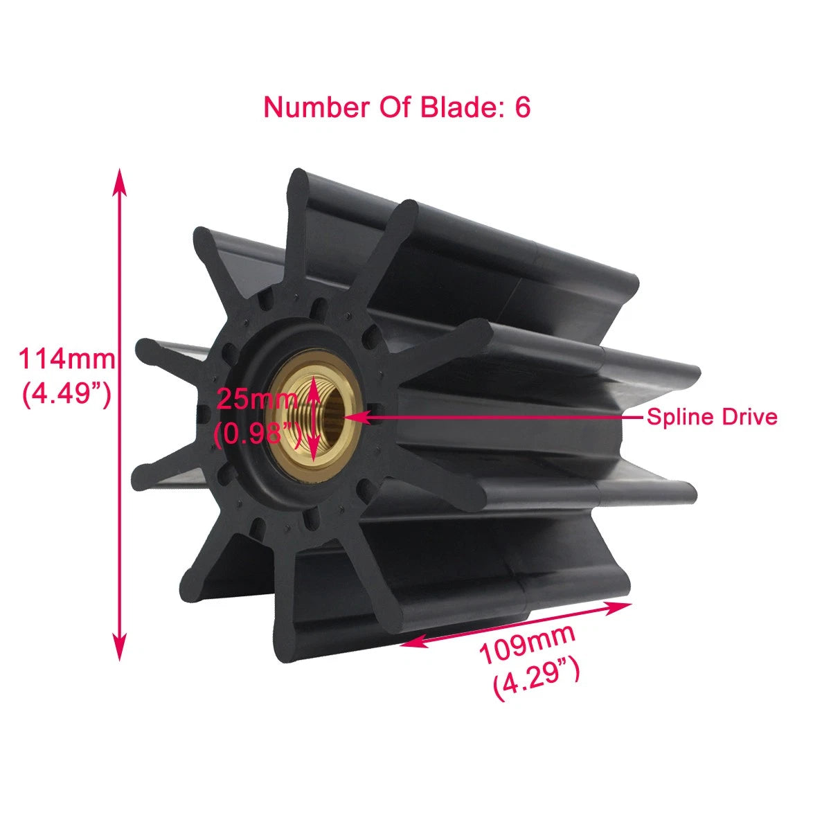 Flexible Impeller K-102 Fit Sherwood 22000k G22011-01 Caterpillar