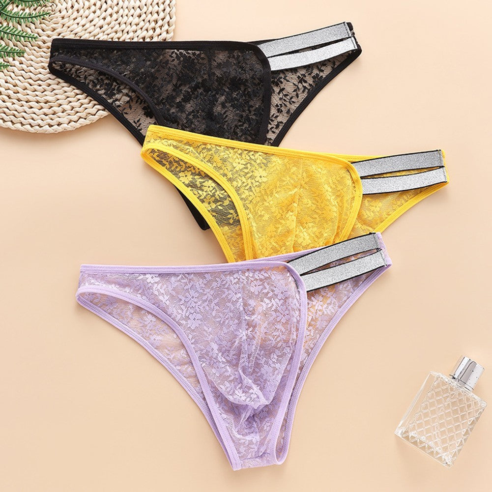 Men's Sheer Briefs Jacquard Underpants
