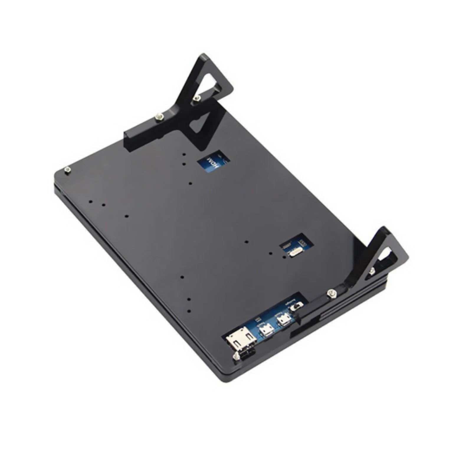 Black Front & Back Shell + Base + Screws For 7 Inch Raspberry Pi 2 B